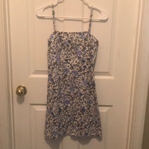 mini dress with blue flowers